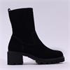 Paul Green Block Heel Ankle Boot - Black Suede
